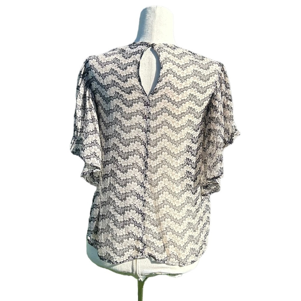 The Kooples Silk Sheer Dark Floral Top - Picture 4 of 7